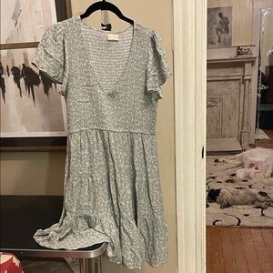 Altar'd State Sage Green Textured dress